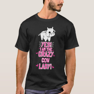 Dolle Koe Dame Kleren Kunst Rundvee Boer Koe T-shirt