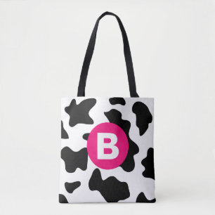Dolle Koeienvlek Patronen Roze Monogram Draagtas