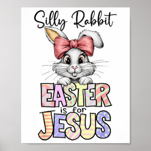 Dolle Konijn Pasen Is Voor Jezus Religieus Christe Poster