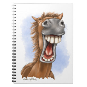 Dolle Lachende Paarden Cartoon Notitieboek