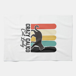 Dolle Lapjeskat Vrouw Retro Kattendesign_1 Theedoek