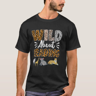 Dolle Lezen Kid Liefde Wilde Dieren Boeken Terug T-shirt