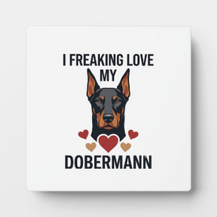 Dolle liefde dobermann hond rode harten_1 fotoplaat