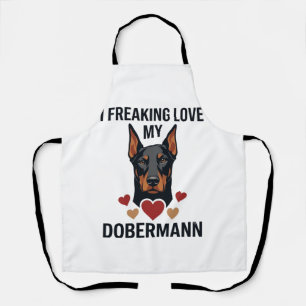 Dolle liefde dobermann hond rode harten_1 schort