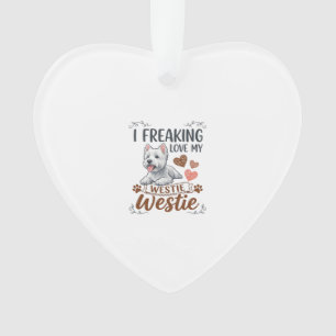Dolle Liefde Westie Hond Harten Pootjes_1 Ornament