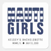 Dolle Meiden Grappig Afscheid Als Vrouw Vierkante Sticker (Voorkant)