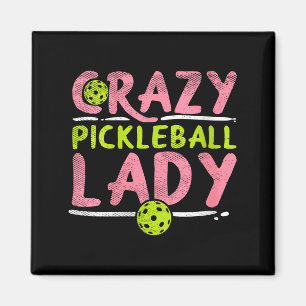 Dolle pickleball-dame voor vrouwen, grappige pickl magneet