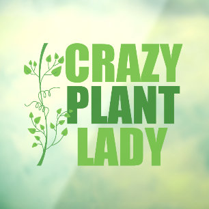Dolle Plantendame Schattige Groene Botanist Raamsticker