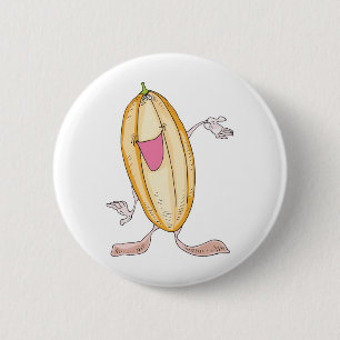 dolle pompoen stripfiguur ronde button 5,7 cm