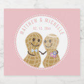 Dolle pret met elkaar Roze bruiloft Bridal Shower Bier Etiket (Enkel label)