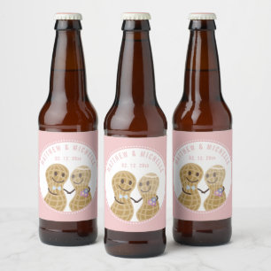 Dolle pret met elkaar Roze Trouw Bruidsfeest Bier Etiket