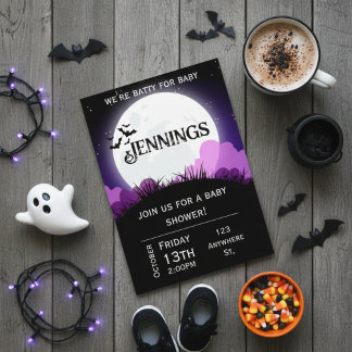 Dolle pret voor baby. Halloween Baby shower Uitnod Kaart