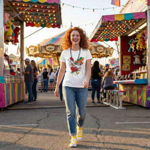 Dolle vrouw die clown loopt t-shirt