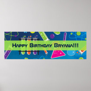Dolle Wetenschap Verjaardagsfeest Aangepaste Banne Poster