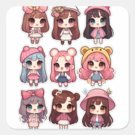 Dolly 2 vierkante sticker