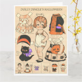 Dolly Dangle's Halloween🦇 Reproduction Paper Doll Kaart (Gele Bloem)