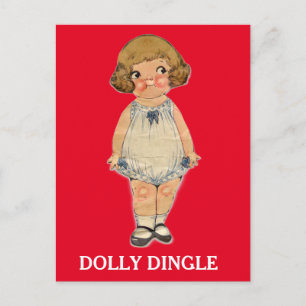 DOLLY DINGLE  CARTOON GIRL BRIEFKAART