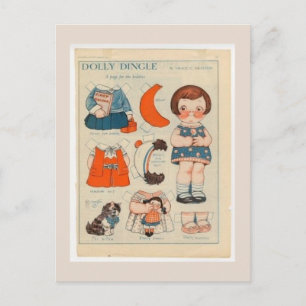DOLLY DINGLE PAPER DOLL BRIEFKAART