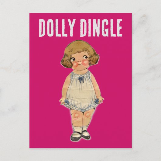 DOLLY DINGLE PAPER DOLL BRIEFKAART (Voorkant)