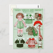 Dolly Dingle's Boy Friend Paper Doll Briefkaart (Voorkant / Achterkant)