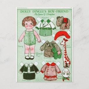 Dolly Dingle's Boy Friend Paper Doll Briefkaart