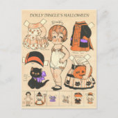 Dolly Dingle's Halloween papieren poppen 🎎 Feestdagenkaart (Voorkant)