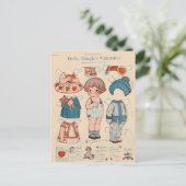 Dolly Dingle's Valentijn Paper Doll Briefkaart (Staand voorkant)