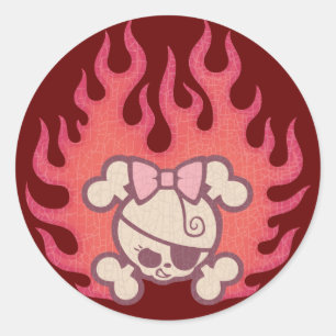 Dolly Flames Ronde Sticker
