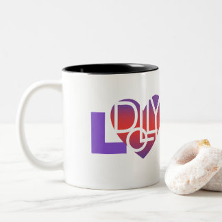 Dolly Lover's Heart® voor muziekliefhebbers en fan Tweekleurige Koffiemok