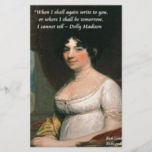 Dolly Madison & beroemde Where I'll Be citaat Briefpapier