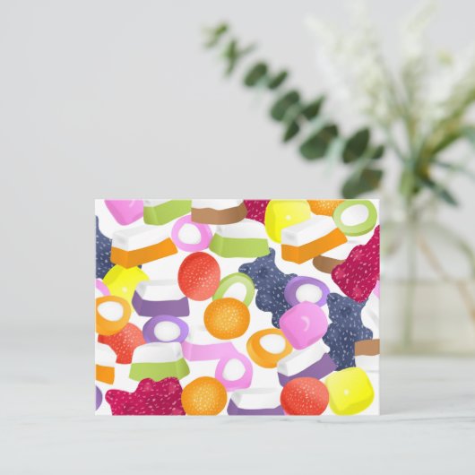 Dolly mixtures briefkaart (Staand voorkant)