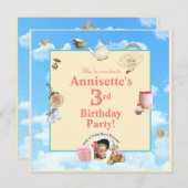 Dolly Tea Party Anniversaire Invitation (Devant / Derrière)
