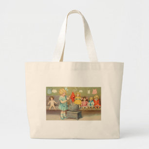 Dolly Wasserij Meisje Spelen Dolls Schattig Grote Tote Bag