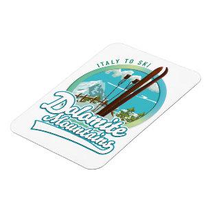 Dolomiet bergen Italië ski logo  Magneet