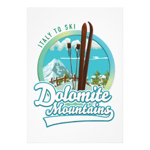Dolomiet bergt Italië skigebied logo Foto Afdruk