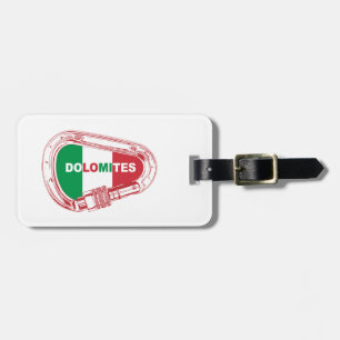 Dolomieten die Carabiner beklimmen Bagagelabel