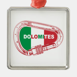 Dolomieten die Carabiner beklimmen Metalen Ornament