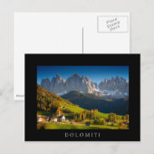 Dolomieten dorp in herfst briefkaart van het zwart (Voorkant / Achterkant)