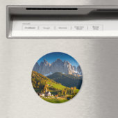 Dolomieten dorp in herfst ronde magneet (Insitu (Vaatwasser))