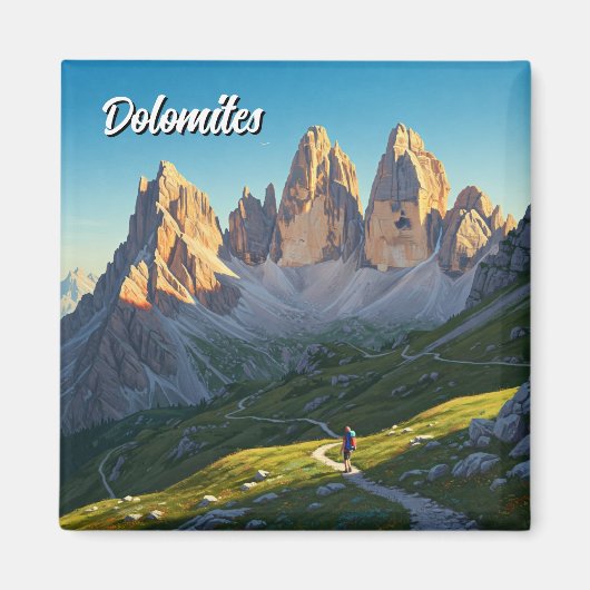 Dolomieten Italië Hiker Travel Magneet (Voorkant)