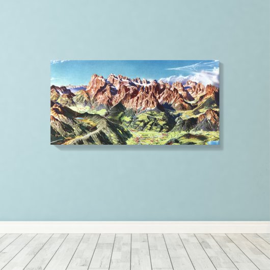 dolomieten Italië Relief Map Canvas Afdruk (Insitu (Houten vloer))