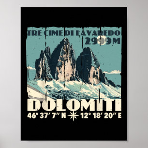 Dolomieten Italië Tre Cime Di Lavaredo Drei Zinnen Poster