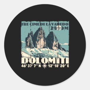 Dolomieten Italië Tre Cime Di Lavaredo Drei Zinnen Ronde Sticker