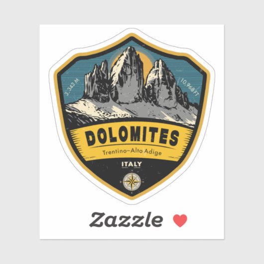Dolomites, Alpine Adventure , italy Sticker (Vel)