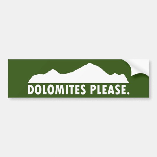 Dolomites alsjeblieft bumpersticker (Voorkant)