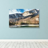 Dolomites (italiaanse alpen) en Molveno-meer Canvas Afdruk (Insitu (Houten vloer))