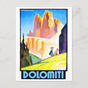 Dolomites Italy vintage-reis Briefkaart
