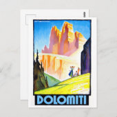 Dolomites Italy vintage-reis Briefkaart (Voorkant / Achterkant)