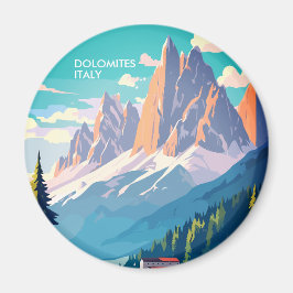 Dolomites Italy Vintage Travel Magneet