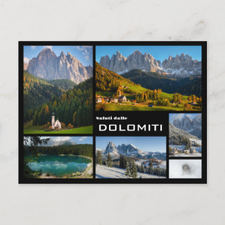 Dolomites mounlage foto collage zwarte tekst briefkaart